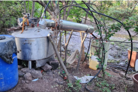 Militares localizaron un laboratorio de metanfetaminas en El Melado, Culiacán, durante la “Operación Frontera Norte”