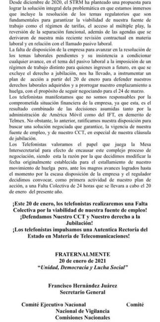 $!Sindicalizados de Telmex arman paro laboral en Monclova