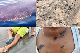 La aparición del chapopote inició en Playa Bagdad, en Matamoros, Tamaulipas.