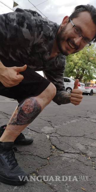 $!Tatuaje de AMLO causa revuelo en redes; músico lo lleva en la piel #Candidatum