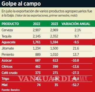 $!Pega ‘superpeso’ a agroexportaciones