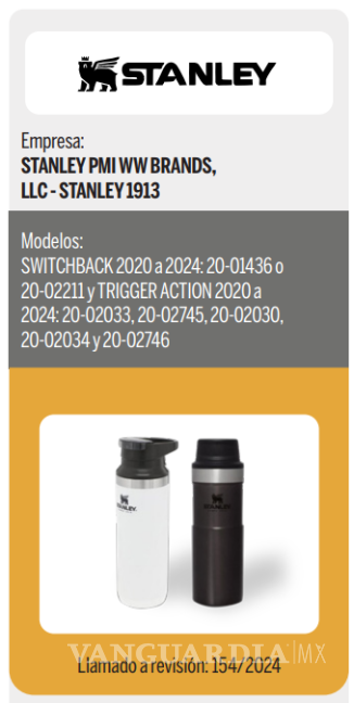 $!Profeco hace llamado a revisión de termos Stanley por riesgos