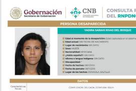 La consulta pública del Registro Nacional de Personas Desaparecidas y No Localizadas mantiene activa la ficha de Yadira Sarahi, quien se presentó por un trámite de CURP.