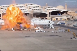 Nuevo ataque con misiles a la Terminal 4 del Aeropuerto de Riad, Arabia Saudita.