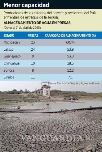 $!‘Se evaporan’ presas agrícolas en el norte por severa sequía