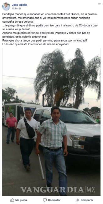 $!Con arma, escolta de candidato del Partido Verde en Veracruz amenaza a ciudadanos