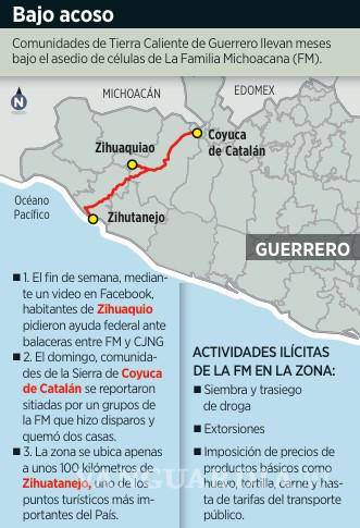 $!Familia Michoacana tiene sitiados más pueblos de Tierra Caliente