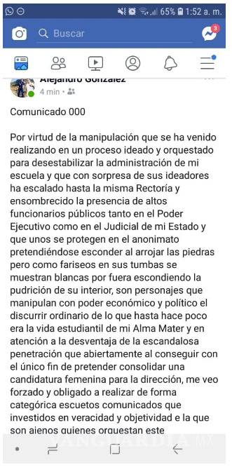 $!#MeTooSaltillo Joven estudiante de la Facultad de Jurisprudencia de la UAdeC alza la voz y denuncia a su agresor sexual