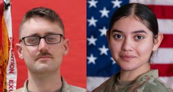 Izquierda, el primer teniente Tyler James Feehan. Derecha, a soldado Isabella Gonzales, de 19 años y originaria de Carrollton, Texas; perdieron la vida en un ataque iraní en Jordania.