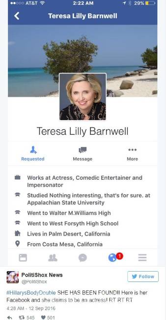 $!Hillary Clinton fue reemplazada por una doble según teoría de los seguidores de Trump