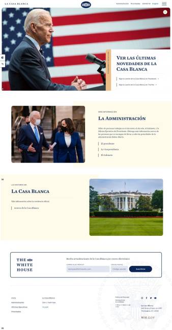 $!Regresa el español a la web de la Casa Blanca después de cuatro años de ausencia por Trump