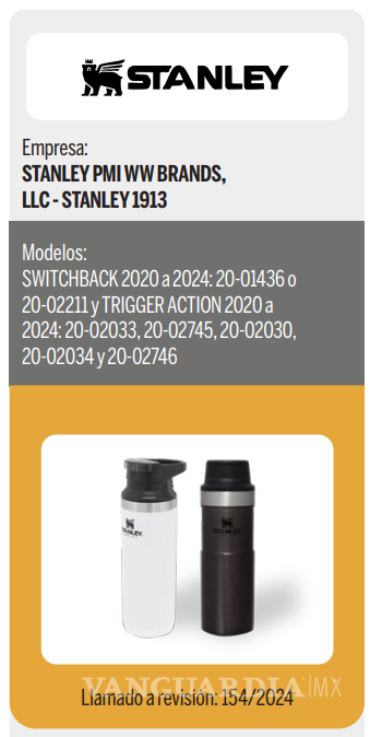 $!Profeco hace llamado a revisión de termos Stanley por riesgos