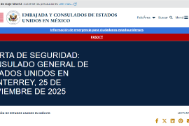 El Consulado General de los Estados Unidos en Monterrey alertó sobre múltiples robos recientes en la carretera 85D en Nuevo León.