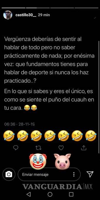 $!'Eres un cag...'; Nico Castillo explota contra David Faitelson