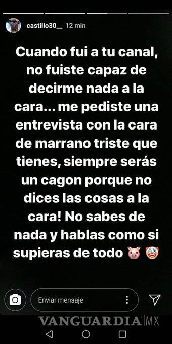 $!'Eres un cag...'; Nico Castillo explota contra David Faitelson