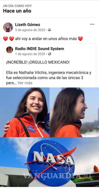 ‘Ahí voy a andar en unos años más’: Lizeth Gómez decretó en 2020 que iría a la NASA, hoy es una realidad