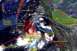 El ciclón que se forma actualmente en el Golfo de México traería chubascos para la región Sureste de Coahuila.