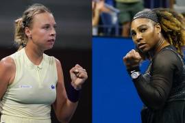 La tenista de Estonia, Anett Kontaveit (i) y la estadounidense Serena Williams (d)