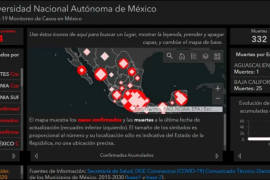 UNAM crea mapa con la evolución del coronavirus en México