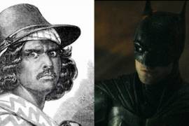 Izquierda el forajido Joaquín Murrieta. Derecha Robert Pattinson en “The Batman”.