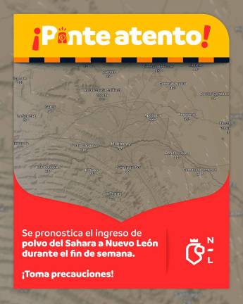 Alertan en Nuevo León por presencia de polvos del Sahara