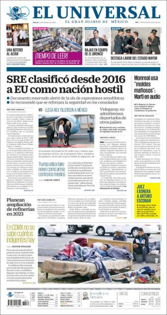 $!Titulares Prensa Nacional 23/02/2017