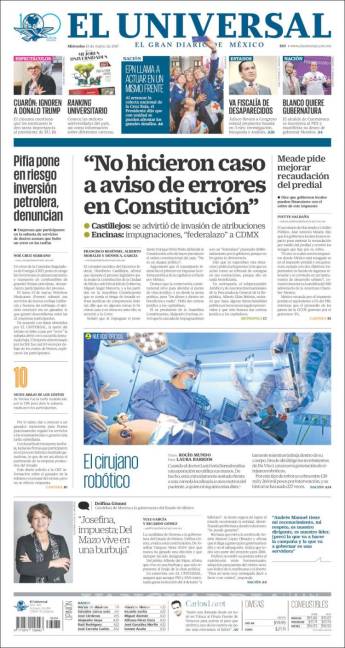 $!Titulares Prensa Nacional 15/03/2017