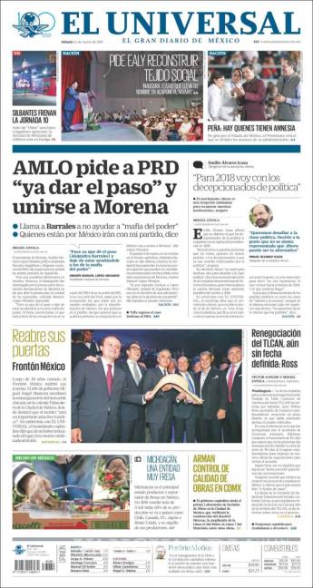 $!Titulares Prensa Nacional 11/03/2017