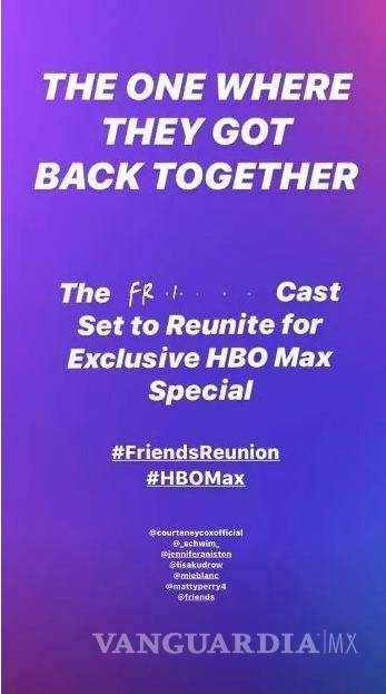 $!¡Es oficial! Habrá reunión de ‘Friends’ gracias a HBO Max