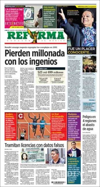 $!Titulares Prensa Nacional 29/08/2016