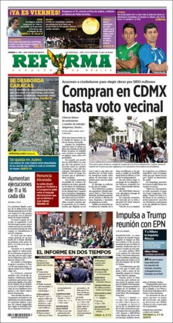 $!Titulares Prensa Nacional 02/09/2016
