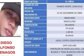 Entre las señas particulares del joven destaca un tatuaje de San Judas Tadeo con su fecha de nacimiento en el cuello.