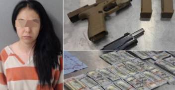 La mujer fue detenida en el Puente Internacional Juárez-Lincoln, en Laredo, Texas, bajo los cargos de lavado de dinero y posesión de armas de fuego,