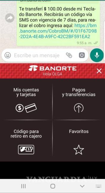 $!Banorte ya te permite enviar dinero desde WhatsApp, Messenger, Instagram y... Tinder