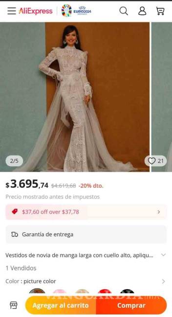$!Vestido de novia de Ángela Aguilar es encontrado en AliExpress por este módico precio