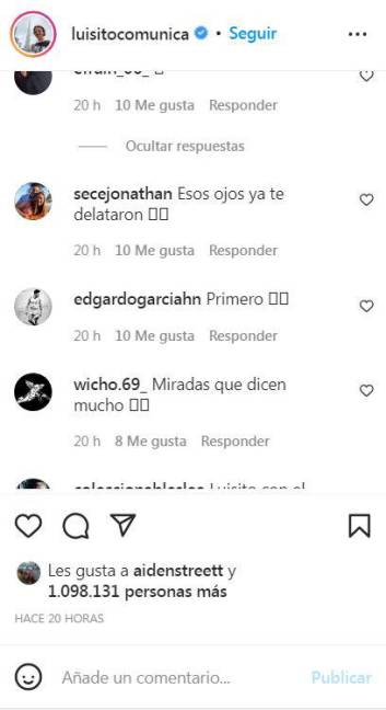 $!Comentarios de usuarios en publicación de Instagram de Luisito Comunica