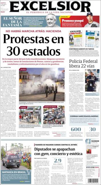 $!Titulares Prensa Nacional 03/01/2017