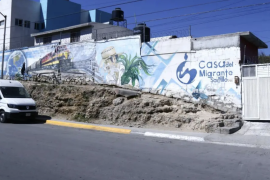 La fachada de Casa del Migrante Saltillo, albergue que brinda asistencia humanitaria a personas migrantes en su paso por la región. El concierto de esta noche se realiza a su beneficio.