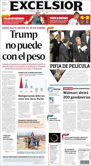 $!Titulares Prensa Nacional 27/02/2017
