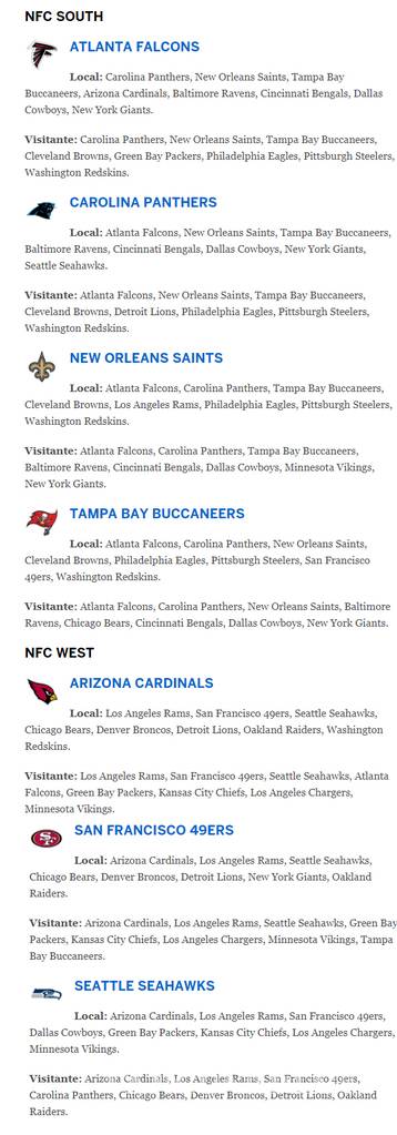 $!NFL define rivales para los 32 equipos en la temporada 2018