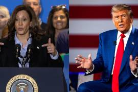 La vicepresidenta estadounidense y candidata demócrata a la Casa Blanca, Kamala Harris (i), y su rival republicano, el expresidente Donald Trump.