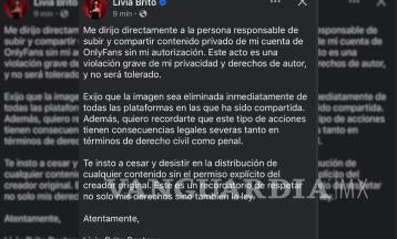 Filtran contenido del OnlyFans de Livia Brito; Fiscalía de la CDMX la