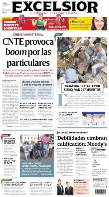 $!Titulares Prensa Nacional 25/08/2016