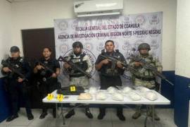 Autoridades aseguraron ocho kilos de metanfetamina durante un operativo en Piedras Negras.
