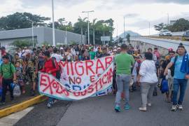La movilización “De la mano de Dios” está integrada por mujeres, hombres y niños, originarios de Honduras, Guatemala, El Salvador, Haití y Cuba.