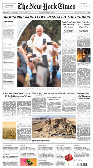 $!Así reflejaron medios internacionales en sus portadas la muerte del Papa Francisco