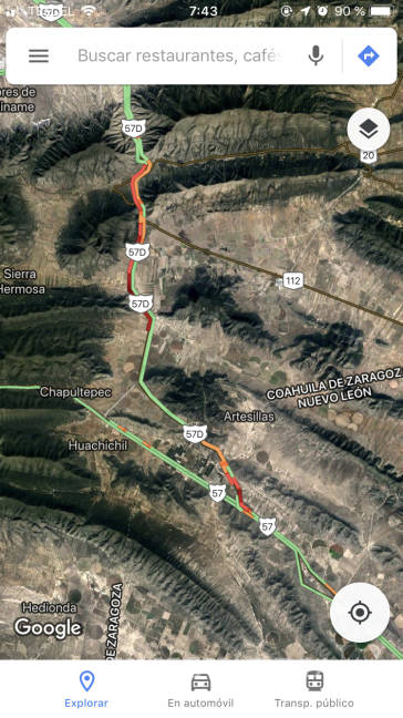 $!Paralizada carretera 57 en Coahuila por accidente pasando Los Chorros