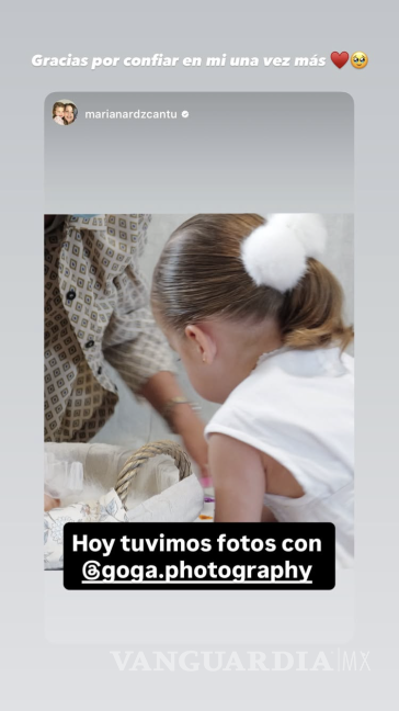 $!La fotógrafa saltillense agradeció desde sus historias de Instagram la elección de Mariana.