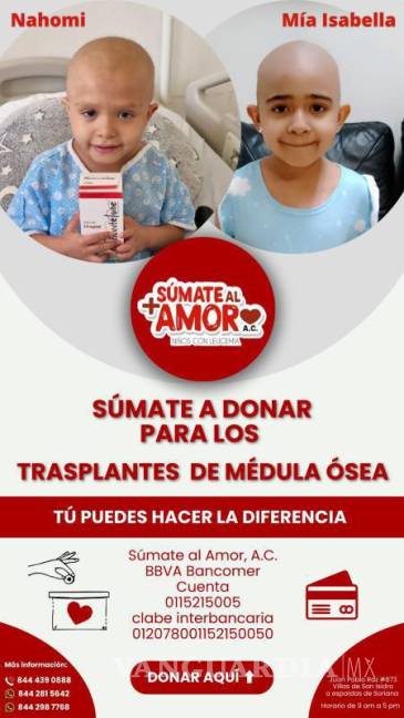 $!Niños con Leucemia busca apoyo para las costosas cirugías de trasplante de médula ósea de Nahomi y Mía Isabella.