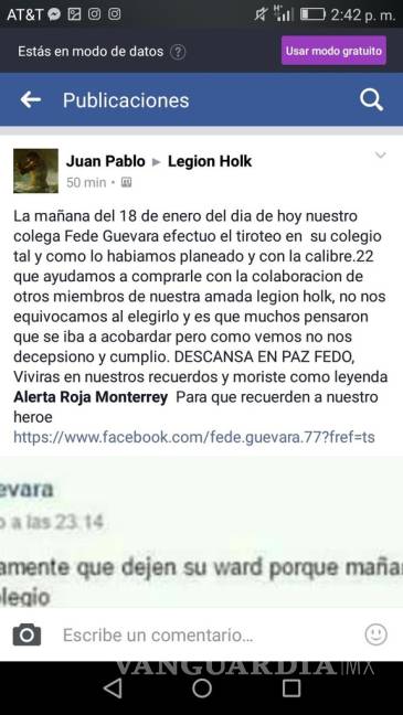 $!Redes sociales revelan que masacre en colegio de Monterrey habría sido anunciada